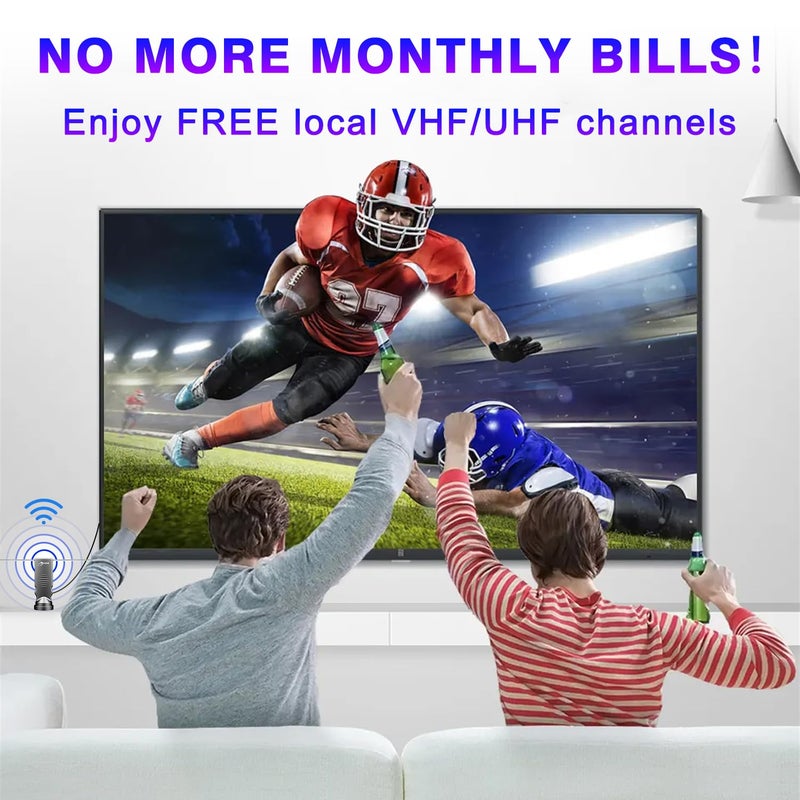 HIDB Indoor TV Antenna - Ultra HD 4K/1080p Digital TV Antennas for Local Channels, Enhanced Rabbit Ear Design with Smart Signal Booster, Works with All Smart TVs, Easy Setup, No Monthly Fees! - Image 2